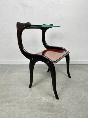 Ebonized Wood & Glass Side Table by Ico & Luisa Parisi, Italy, 1950s-LYQ-1171496