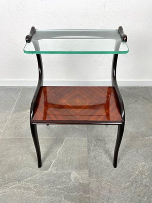 Ebonized Wood & Glass Side Table by Ico & Luisa Parisi, Italy, 1950s-LYQ-1171496