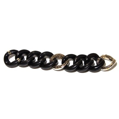 Ebony, Gold & Diamond Bracelet-YNQ-888293