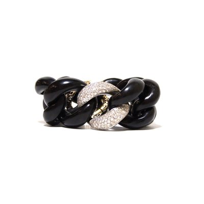 Ebony, Gold & Diamond Bracelet-YNQ-888293