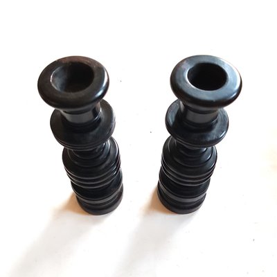 Ebony Turned Wood Candlesticks, Set of 2-NUX-1259710