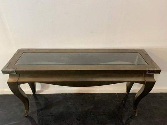 Eclectic Consoles Tables in Bronze, 1980s, Set of 2-IJR-1768560