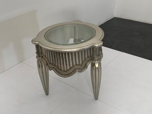 Eclectic Table Covered with Silver Top Glass, 1990s-IJR-1438648