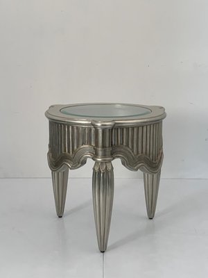 Eclectic Table Covered with Silver Top Glass, 1990s-IJR-1438648