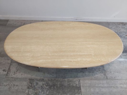 Eclipse Travertine Coffee Table, 1970s-WBX-741312