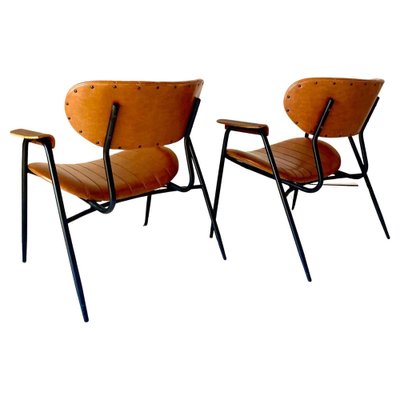 Eco-Leather Armchairs by Gastone Rinaldi for Rima, 1960s, Set of 2-TOI-2043244