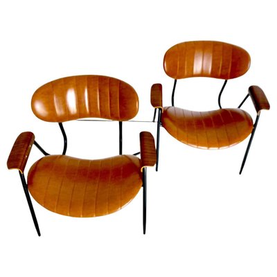 Eco-Leather Armchairs by Gastone Rinaldi for Rima, 1960s, Set of 2-TOI-2043244