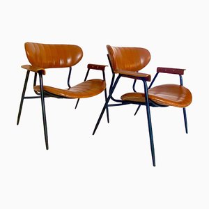 Eco-Leather Armchairs by Gastone Rinaldi for Rima, 1960s, Set of 2-TOI-2043244