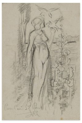 Eden - Original pencil drawing by Max Théron - Early 1900 Early 20th Century-ZCI-760701