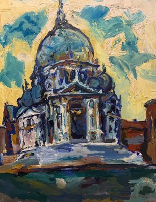 Edgardo Corbelli, Venice, Church of Santa Maria Della Salute, 1964, Oil on Canvas-QUE-1114113