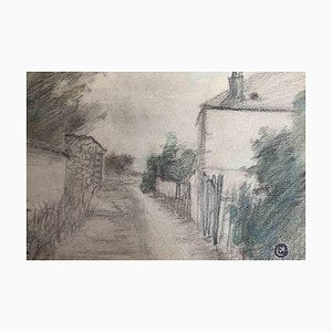 Edmond Cuisinier, Landscape, Original Pencil Drawing, Early 20th Century-ZCI-1382453