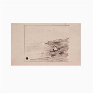 Edmond Cuisinier, The Girl by the Shore, Original Drawing, Early 20th-Century-ZCI-1362740