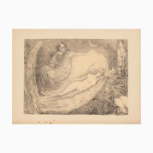 Edmond Marie Gabriël Van Offel, Angle and Nude, Early 1900, Original Lithograph-ZCI-792605