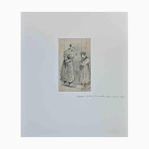 Edouard Dufeu, Men of Church, Drawing in Pencil, 1886-ZCI-1354892