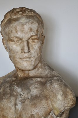 Eduard Deckers, Large Art Deco Bust, 1935, Clay & Plaster-DVX-2027850