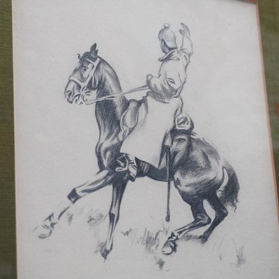 Eduard Thöny, Soldier on Horseback, 1916, Pencil on Paper-RST-1241107