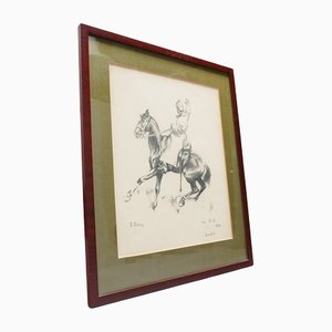 Eduard Thöny, Soldier on Horseback, 1916, Pencil on Paper-RST-1241107