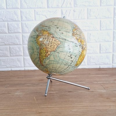 Educational Tabletop World Globe in Glass and Paper, 1950s-FRB-1732959