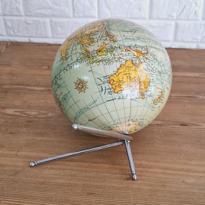 Educational Tabletop World Globe in Glass and Paper, 1950s-FRB-1732959