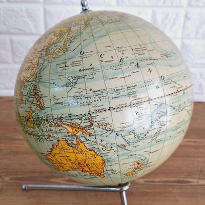 Educational Tabletop World Globe in Glass and Paper, 1950s-FRB-1732959