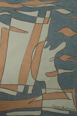 Edvard Andersson, Composition, 1950s, Pastel Drawing-ZAA-1756517