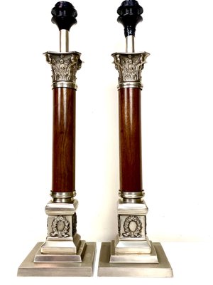 Edwardian Style Corinthian Table Lamps, 1950s, Set of 2-WZZ-1358205