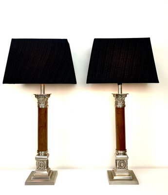 Edwardian Style Corinthian Table Lamps, 1950s, Set of 2-WZZ-1358205