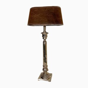 Edwardian Style Nickel Plate Table Lamp, 1960s-WZZ-1805103