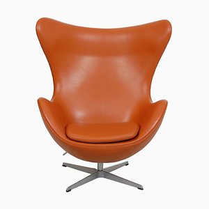 Egg Chair in Original Cognac Leather by Arne Jacobsen, 2000s-MTD-1769498