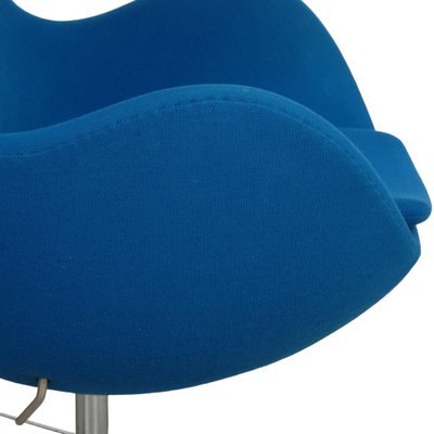 Egg Chair with Ottoman in Blue Fabric by Arne Jacobsen, Set of 2-MTD-1805031