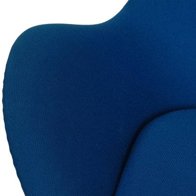 Egg Chair with Ottoman in Blue Fabric by Arne Jacobsen, Set of 2-MTD-1805031