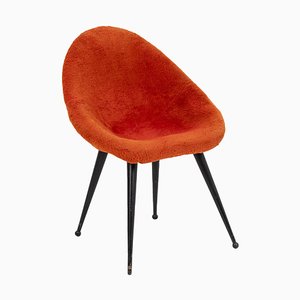 Egg-Shaped Armchair in Black Lacquered Metal, 1950s-CEJ-786126