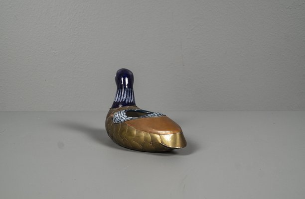 Egyptian Duck With Ceramic, Brass and Enamel Bowl, 1970s-VLO-1259417