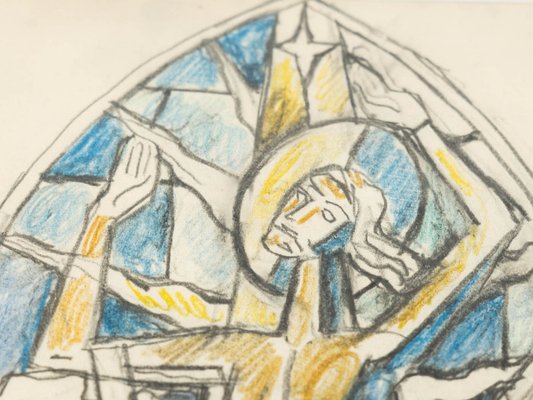 Einar Forseth, Church Window, Colored Sketches on Paper, Set of 2-GPP-1248851