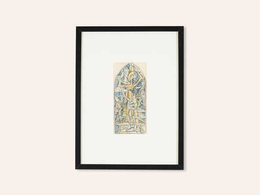 Einar Forseth, Church Window, Colored Sketches on Paper, Set of 2-GPP-1248851