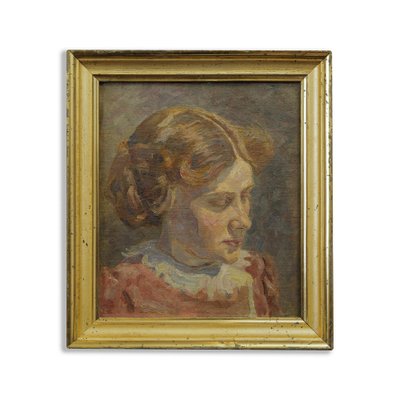 Einar Parslev, Portrait of a Young Woman, 1890s, Oil on Canvas-GCQ-2036519