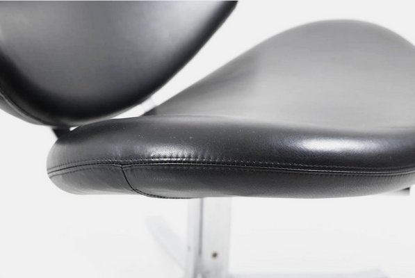 EJ5 Corona Lounge Chair in Steel and Black Leather by Poul M. Volther for Erik Jørgensen Møbelfabrik, 1960s-RTX-2034632