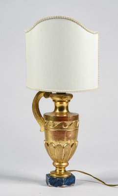 Electrified Palm Tree Holder Ornament Lamp in Gilded Wood, Italy, 1800s-RAQ-1343849