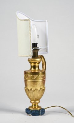 Electrified Palm Tree Holder Ornament Lamp in Gilded Wood, Italy, 1800s-RAQ-1343849