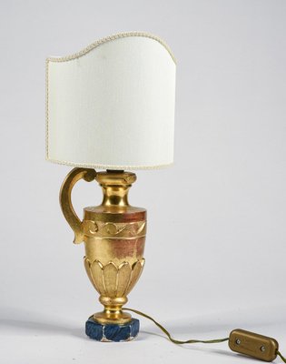 Electrified Palm Tree Holder Ornament Lamp in Gilded Wood, Italy, 1800s-RAQ-1343849