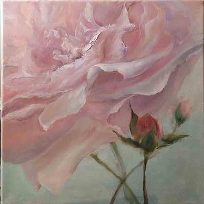 Elena Mardashova, Rose in Close-up, Oil Painting, 2022-ZCI-1788505