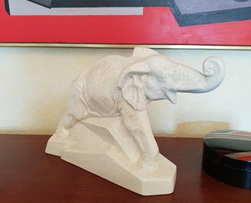 Elephant Sculpture by Emaux de Louvière-AWH-740167