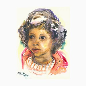 Elly Kötters, Portrait, 1973, Watercolor on Paper-QAI-1388739