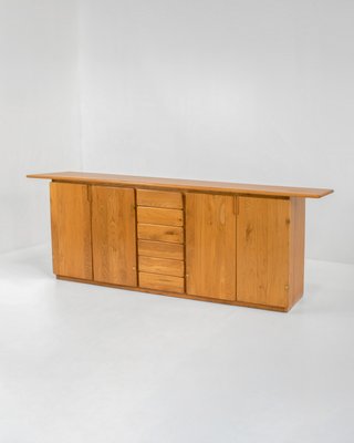 Elm & Brass Sideboard from Romanutti, Italy, 1970s-KWC-1425240