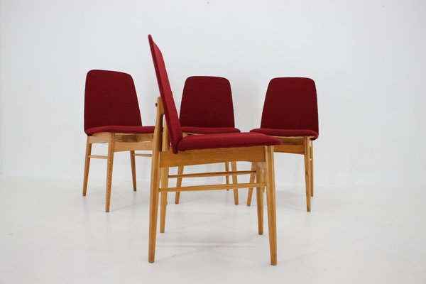 Elm Dining Chairs, Czechoslovakia, 1960s, Set of 4-TZ-1394198