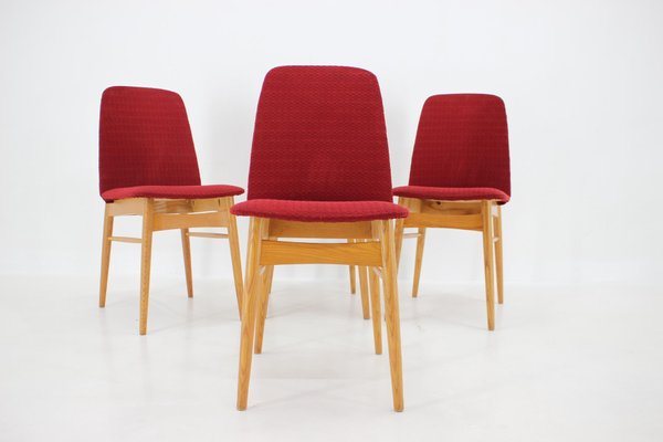 Elm Dining Chairs, Czechoslovakia, 1960s, Set of 4-TZ-1394198