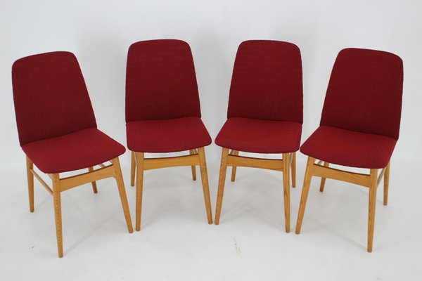 Elm Dining Chairs, Czechoslovakia, 1960s, Set of 4-TZ-1394198