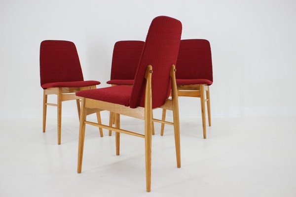 Elm Dining Chairs, Czechoslovakia, 1960s, Set of 4-TZ-1394198