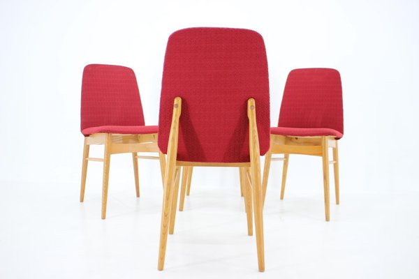 Elm Dining Chairs, Czechoslovakia, 1960s, Set of 4-TZ-1394198