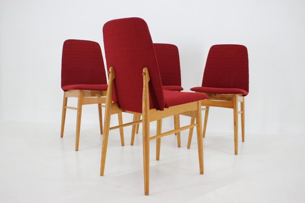 Elm Dining Chairs, Czechoslovakia, 1960s, Set of 4-TZ-1394198